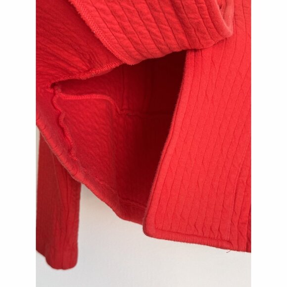 Coldwater Creek Womens 8 Petite Quilted Red Peplum Blazer Jacket Cottagecore - Picture 9 of 11